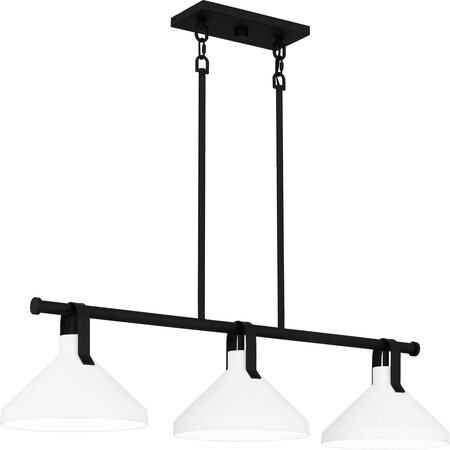 Quoizel Brink Linear Chandelier 3 Lights Matte Black BIK338MBK